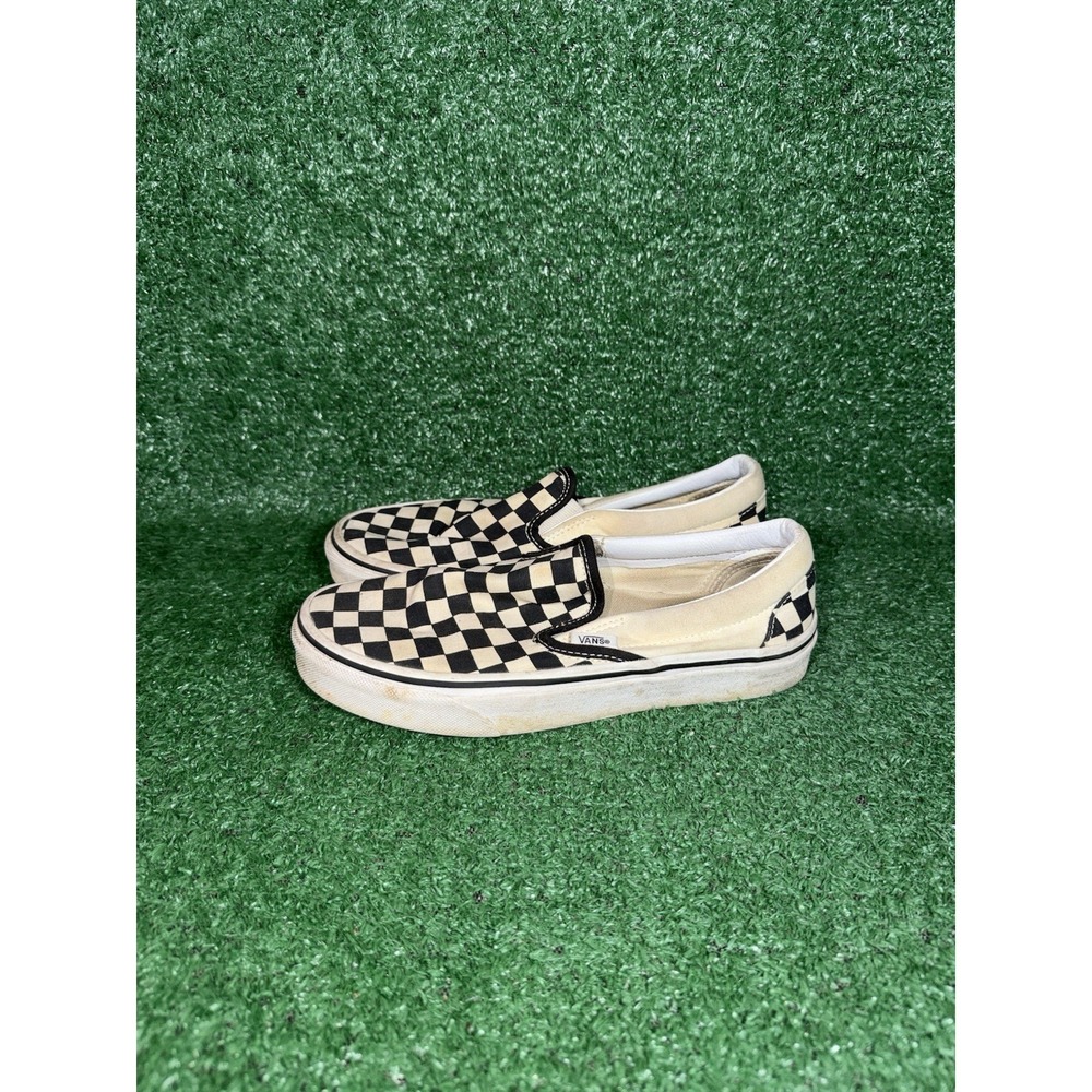 VANS Classic Slip-On Women Size 7.5 Black White Checkerboard Sneakers Skate Shoe - Picture 4 of 9